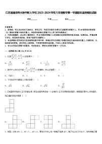 江苏省南京师大附中树人学校2023-2024学年八年级数学第一学期期末监测模拟试题含答案