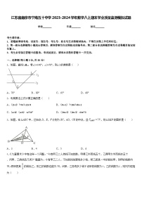 江苏省南京市宁海五十中学2023-2024学年数学八上期末学业质量监测模拟试题含答案