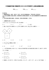 江苏省南京市浦口外国语学校2023-2024学年数学八上期末监测模拟试题含答案