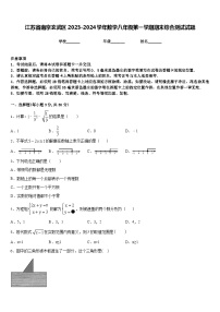 江苏省南京玄武区2023-2024学年数学八年级第一学期期末综合测试试题含答案