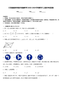 江苏省南通市海安市曲塘中学2023-2024学年数学八上期末考试试题含答案