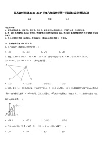 江苏省射阳县2023-2024学年八年级数学第一学期期末监测模拟试题含答案