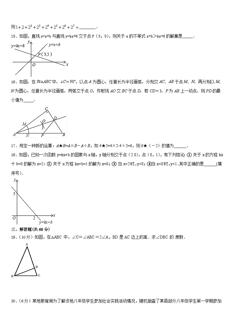 江苏省徐州邳州市2023-2024学年八年级数学第一学期期末考试模拟试题含答案第3页