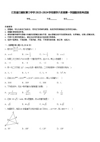 江苏省江都区第三中学2023-2024学年数学八年级第一学期期末统考试题含答案