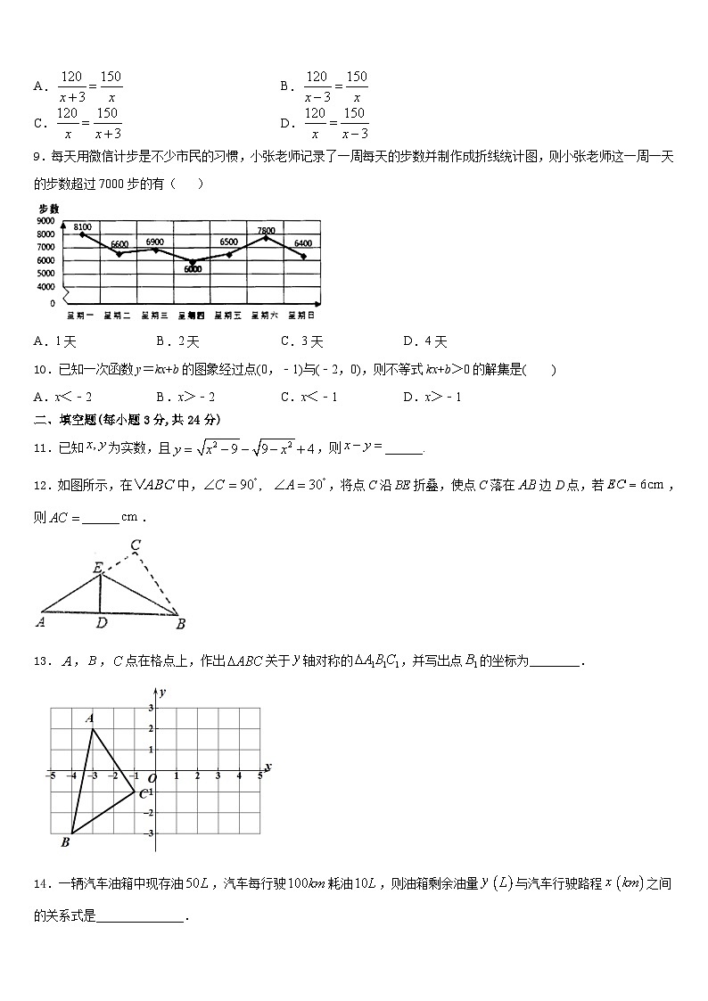 江西省宜春实验中学2023-2024学年数学八年级第一学期期末考试试题含答案第2页