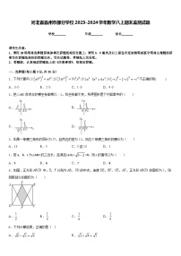 河北省霸州市部分学校2023-2024学年数学八上期末监测试题含答案