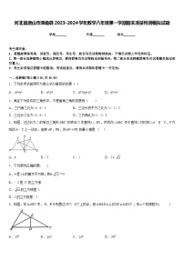 河北省唐山市滦南县2023-2024学年数学八年级第一学期期末质量检测模拟试题含答案