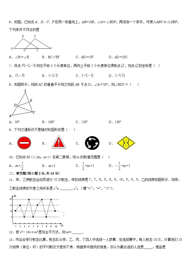 河北省唐山市滦南县2023-2024学年数学八年级第一学期期末质量检测模拟试题含答案02