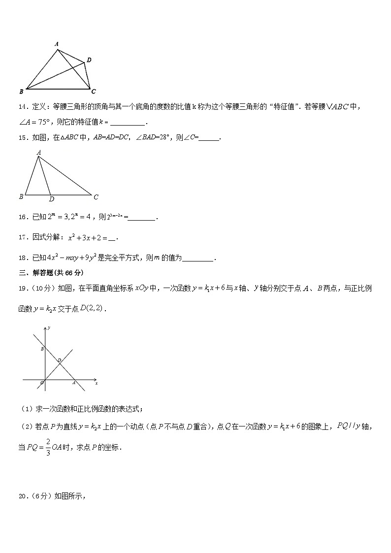 河北省邢台宁晋县联考2023-2024学年八上数学期末教学质量检测模拟试题含答案第3页
