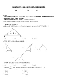 河北省高碑店市2023-2024学年数学八上期末监测试题含答案