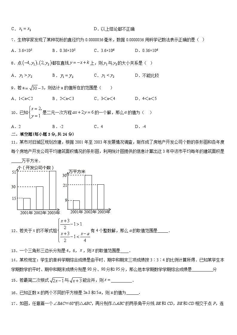 河南省府店镇第三初级中学2023-2024学年八年级数学第一学期期末达标检测模拟试题含答案第2页
