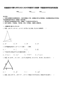 河南省新乡市第七中学2023-2024学年数学八年级第一学期期末教学质量检测试题含答案