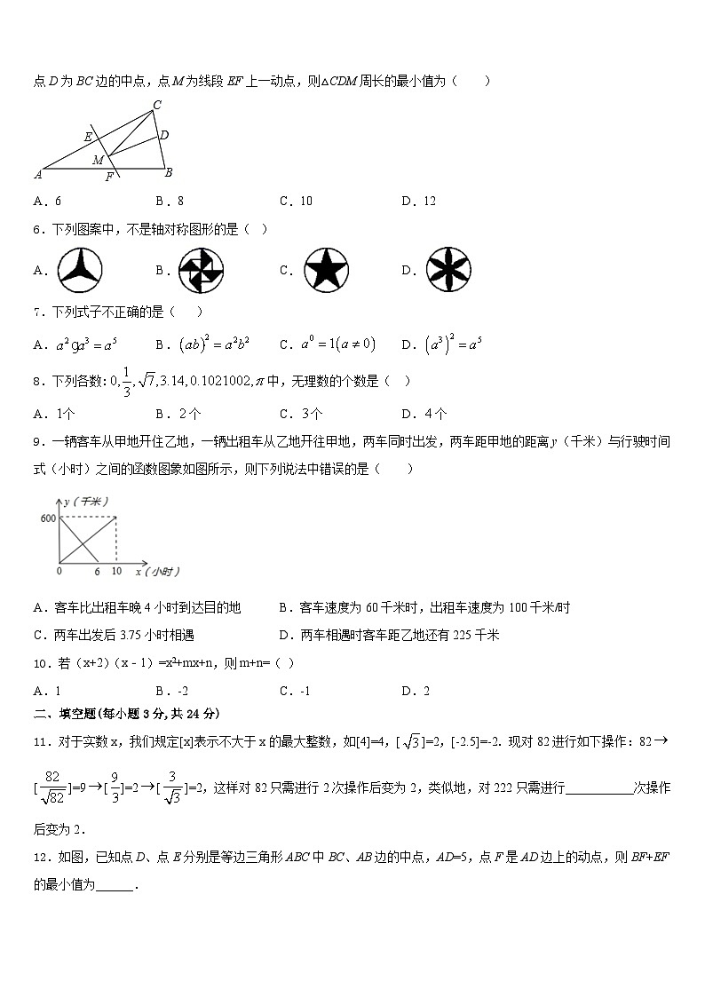 河南省郑州市第一中学2023-2024学年数学八年级第一学期期末考试模拟试题含答案02