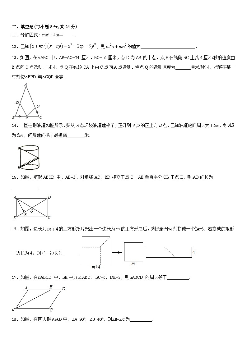河南省驻马店确山县联考2023-2024学年数学八上期末达标检测试题含答案第3页