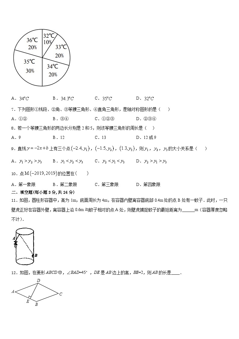 浙江省富阳市2023-2024学年数学八年级第一学期期末学业质量监测试题含答案第2页