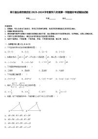 浙江省台州市黄岩区2023-2024学年数学八年级第一学期期末考试模拟试题含答案