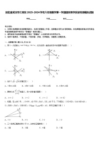 湖北省武汉市江岸区2023-2024学年八年级数学第一学期期末教学质量检测模拟试题含答案