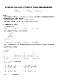 湖北省黄冈市2023-2024学年八年级数学第一学期期末质量跟踪监视模拟试题含答案