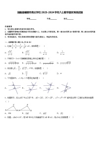 湖南省醴陵市青云学校2023-2024学年八上数学期末预测试题含答案