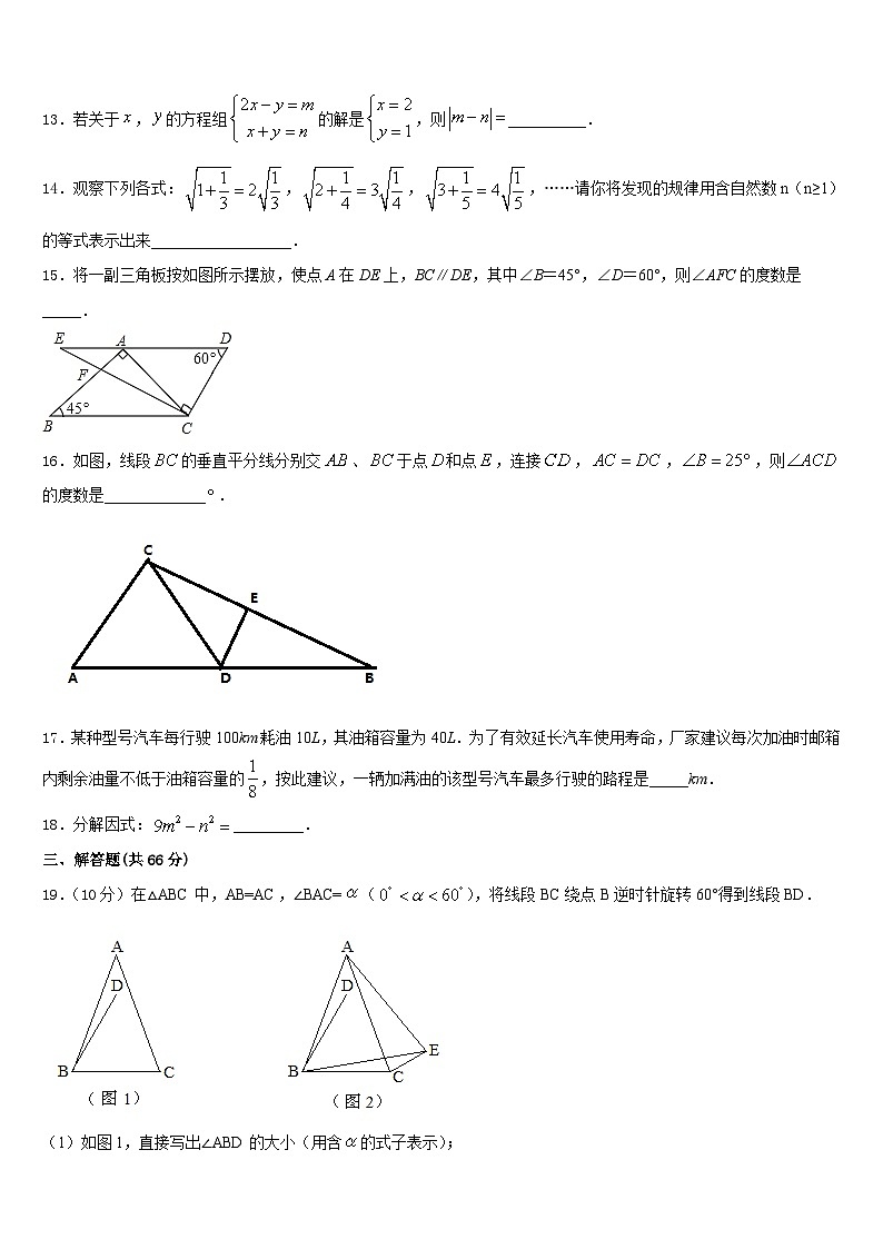 湖南省长沙市雅礼中学2023-2024学年八上数学期末联考模拟试题含答案第3页