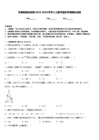 甘肃临夏和政县2023-2024学年八上数学期末检测模拟试题含答案