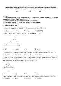 甘肃省金昌市永昌市第五中学2023-2024学年数学八年级第一学期期末检测试题含答案