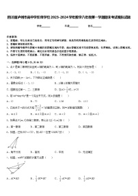 四川省泸州市高中学阶段学校2023-2024学年数学八年级第一学期期末考试模拟试题含答案