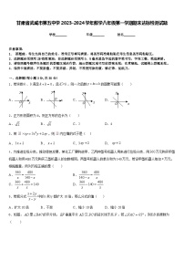 甘肃省武威市第五中学2023-2024学年数学八年级第一学期期末达标检测试题含答案