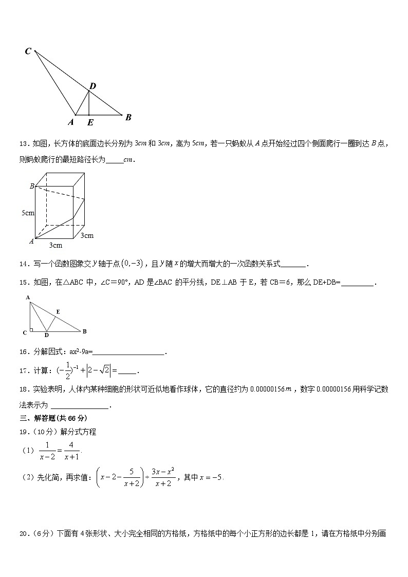 湖南长沙麓山国际实验学校2023-2024学年八年级数学第一学期期末考试模拟试题含答案第3页