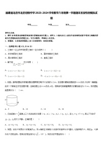 福建省龙岩市龙岩初级中学2023-2024学年数学八年级第一学期期末质量检测模拟试题含答案