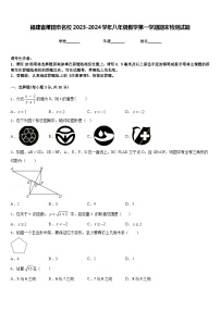 福建省莆田市名校2023-2024学年八年级数学第一学期期末检测试题含答案