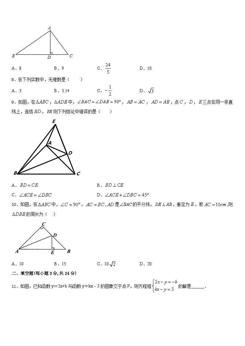 山西省运城市新绛县2023-2024学年八年级数学第一学期期末学业水平测试模拟试题含答案02