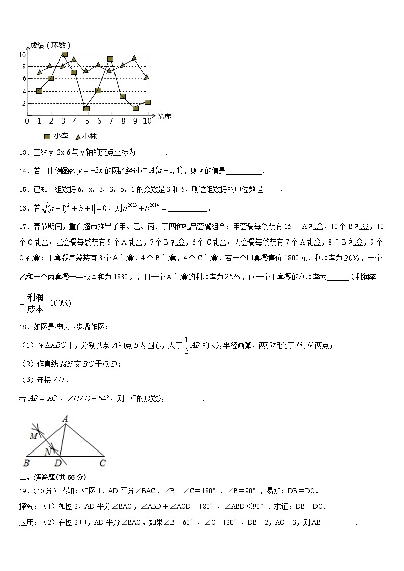 广西贺州市昭平县2023-2024学年数学八年级第一学期期末学业水平测试模拟试题含答案第3页