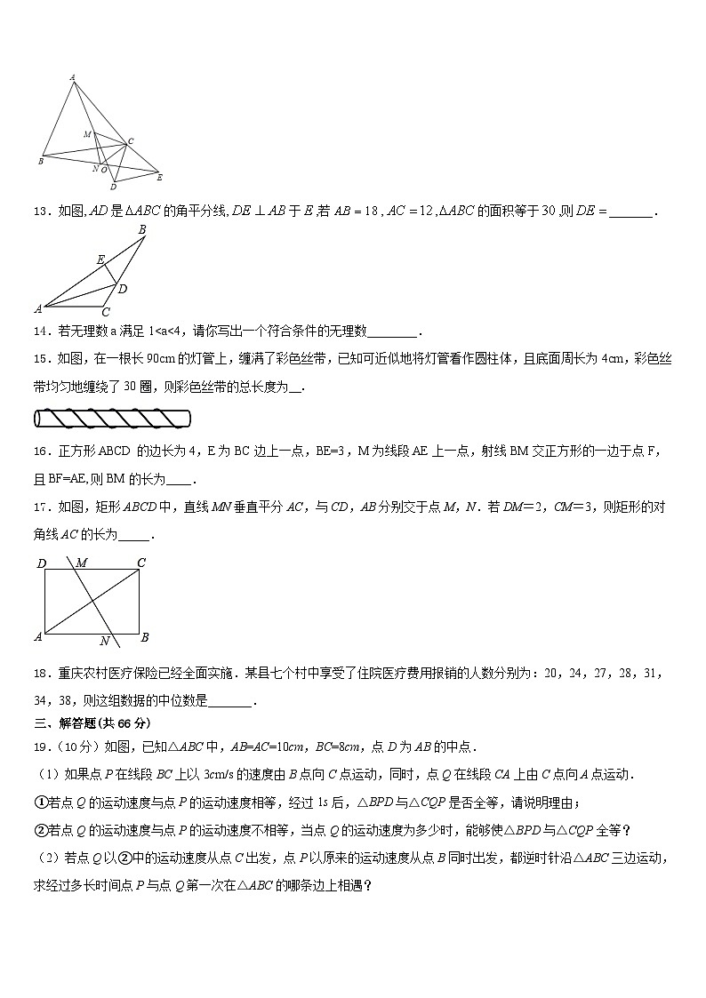 河北省秦皇岛海港区四校联考2023-2024学年八上数学期末学业水平测试试题含答案03