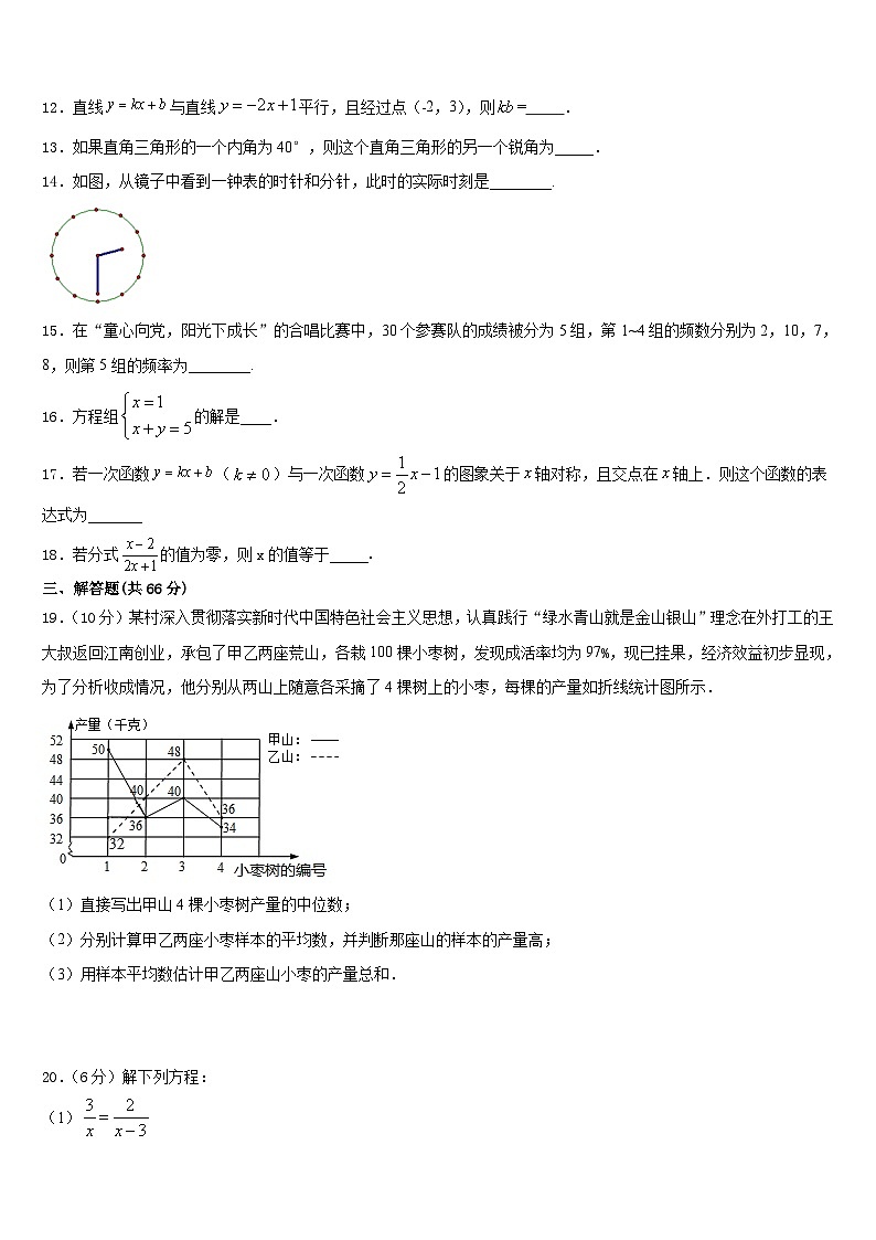 湖北省襄阳市老河口市第四中学2023-2024学年数学八年级第一学期期末学业水平测试模拟试题含答案03