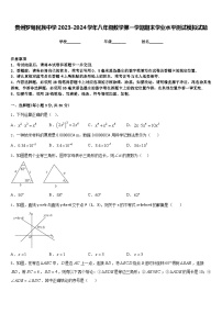 贵州罗甸民族中学2023-2024学年八年级数学第一学期期末学业水平测试模拟试题含答案