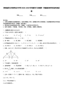 贵州省遵义市桐梓达兴中学2023-2024学年数学八年级第一学期期末教学质量检测试题含答案