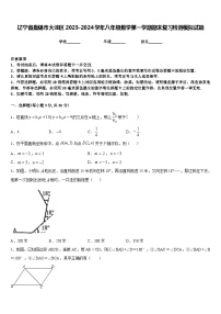 辽宁省盘锦市大洼区2023-2024学年八年级数学第一学期期末复习检测模拟试题含答案