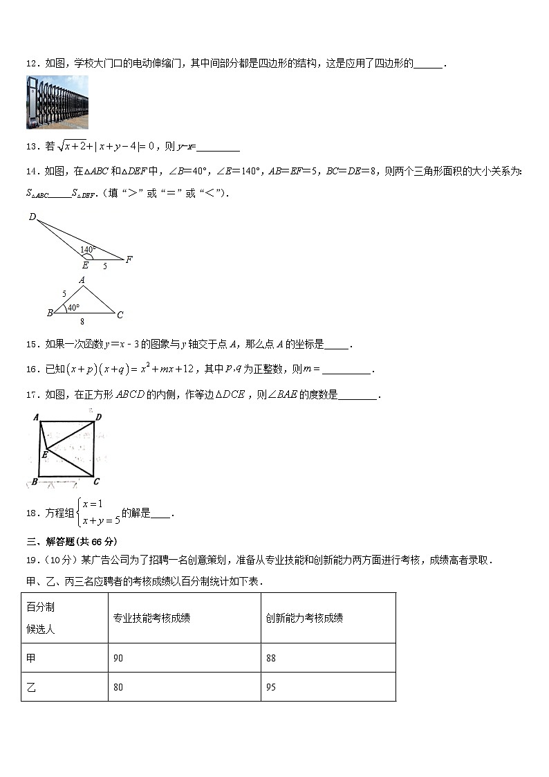 长沙市重点中学2023-2024学年数学八年级第一学期期末教学质量检测模拟试题含答案第3页