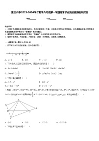 重庆八中2023-2024学年数学八年级第一学期期末学业质量监测模拟试题含答案