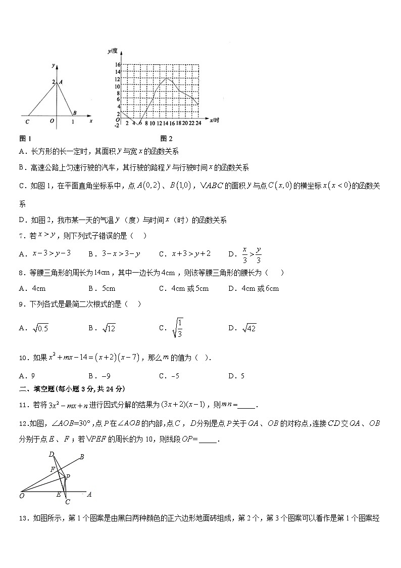 重庆八中学、九十五中学等学校2023-2024学年八上数学期末达标检测模拟试题含答案第2页