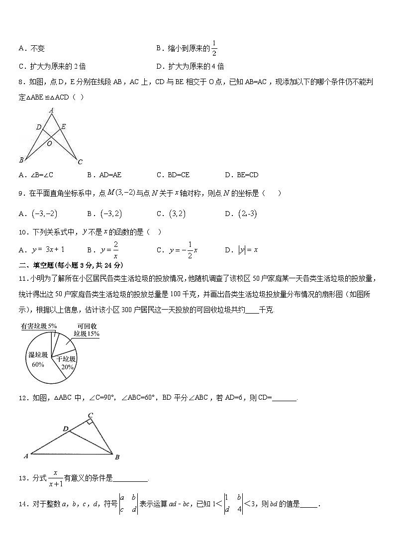 重庆市荣昌区2023-2024学年数学八上期末综合测试试题含答案02