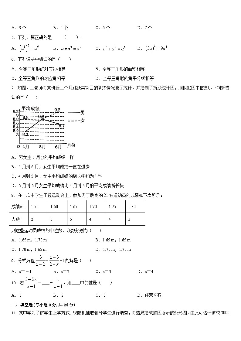 陕西省西安市陕西西安高新第二学校2023-2024学年数学八上期末复习检测模拟试题含答案第2页