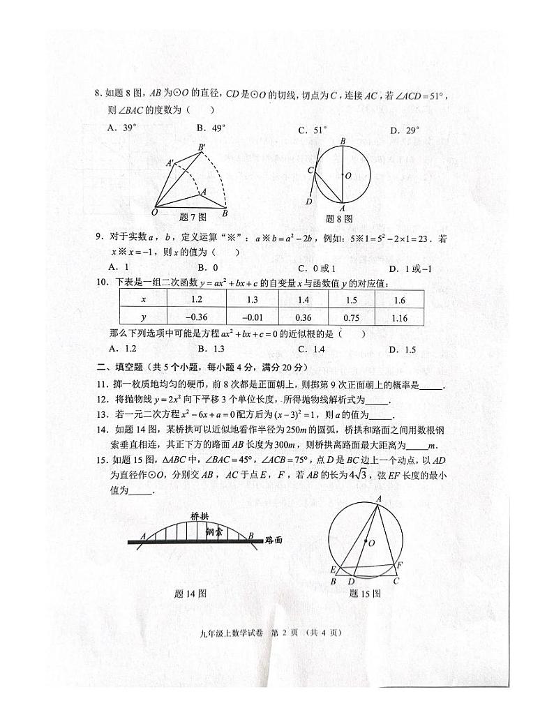 广东省中山市2023-2024学年九年级上学期1月期末数学试题02