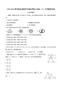 2023-2024学年湖北省武汉外国语学校九年级（上）月考数学试卷（12月份）(含解析）