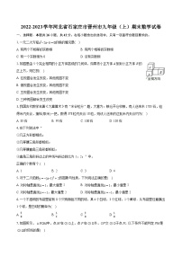 2022-2023学年河北省石家庄市晋州市九年级（上）期末数学试卷（含详细答案解析）