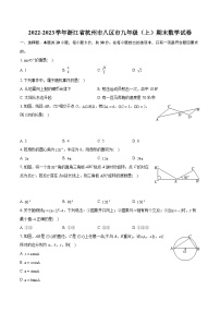 2022-2023学年浙江省杭州市八区市九年级（上）期末数学试卷（含详细答案解析）