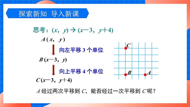 北师大版八年级数学下册课件 3.1.3 坐标系中的点沿x轴y轴的两次平移04