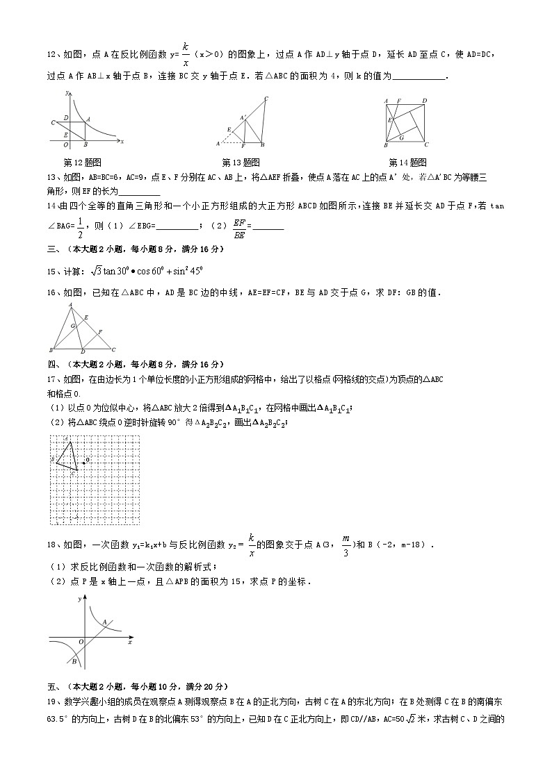 安徽省合肥市2023-2024学年九年级上学期沪科版数学期末猜想试卷第2页