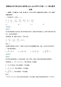 湖南省永州市东安县天成学校2023-2024学年八年级上学期期末数学试题